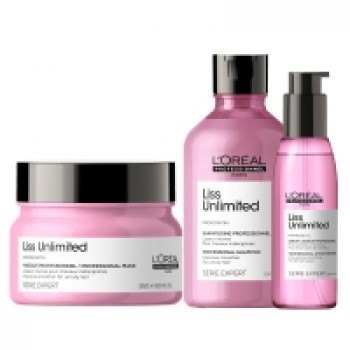 L'Oreal Professionnel - Набор Liss Unlimited для непослушных волос: Шампунь, 300 мл + Маска, 250 мл + Сыворотка, 125 мл