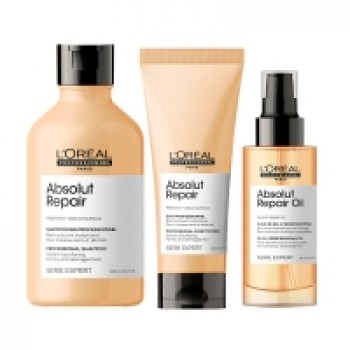 L'Oreal Professionnel - Набор Absolut Repair для восстановления поврежденных волос: Шампунь, 300 мл + Кондиционер, 200 мл + Масло, 90 мл