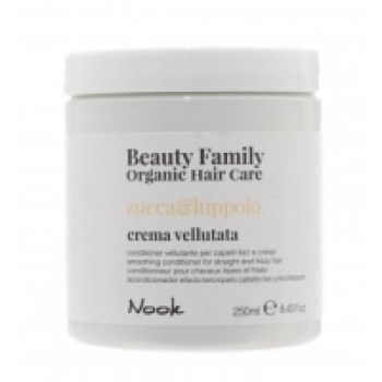 Nook Beauty Family Organic Hair Care Crema Vellutata Zucca & Luppolo - Разглаживающий крем - кондиционер для прямых и вьющихся волос, 250 мл