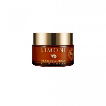 LIMONI Крем с золотом и экстрактом слизи улитки для лица / 24K GOLD SNAIL REPAIR RICH CREAM 50 мл