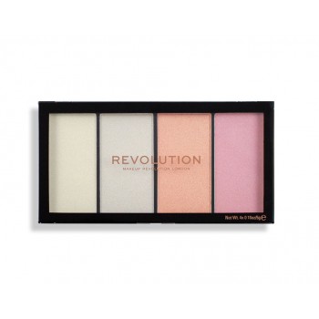 MAKEUP REVOLUTION Хайлайтер для лица в палетке, 4 холодных оттенка / Reloaded Lustre Lights Cool