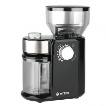 кофемолка VITEK VT-7129 150Вт 240г жерновая черный, серебристый