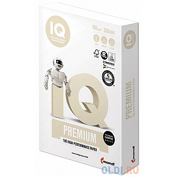 Бумага IQ PREMIUM, А4, 200 г/м2, 250 л., класс "А", Австрия, белизна 170% (CIE)