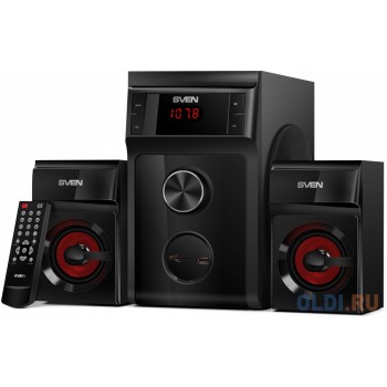 Колонки Sven MS-302 чёрные 2.1, FM,USB/SD, 2х10 Вт, ПДУ,Дисплей