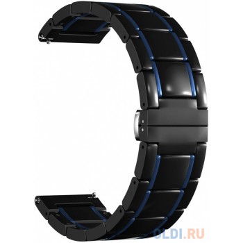 Универсальный керамический ремешок для часов 22 mm LYAMBDA LIBERTAS DSG-09-22-BD Black/Dark Blue