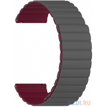 Универсальный силиконовый ремешок для часов 20 mm LYAMBDA ACRUX DSJ-32-20-GW Grey/Wine red