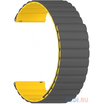 Универсальный силиконовый ремешок для часов 22 mm LYAMBDA ACRUX DSJ-32-22-GY Grey/Yellow