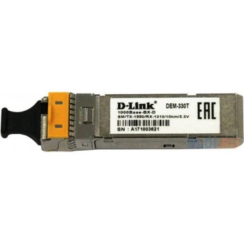D-Link 330T/10KM/A1A 1000BASE-LX Single-mode 20KM WDM SFP Tranceiver, support 3.3V power, LC connector