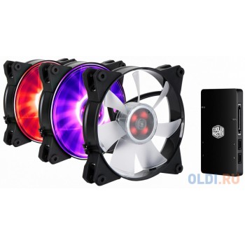 Cooler Master MasterFan Pro 120 Air Flow, 120mm, 4-Pin (PWM), RGB, 3 pcs + MFP RGB LED Controller