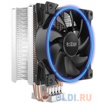 PCCooler GI-X4B V2 Кулер S775/115X/20XX/AM2/AM3/AM4 (24 шт/кор, TDP 145W, 120mm PWM SilentPro Blue LED FAN, 4 тепловые трубки 6мм, 1000-1800RPM, 26.5dBa)