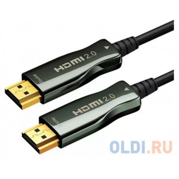 Кабель HDMI [AOC-HM-HM-20M] Wize, оптический, 20 м, 4K/60HZ, v.2.0, ARC, 19M/19M, черный, коробка