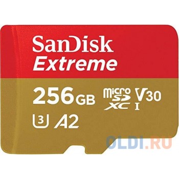 Флеш карта microSDXC 256Gb Class10 Sandisk SDSQXA1-256G-GN6MA Extreme + adapter