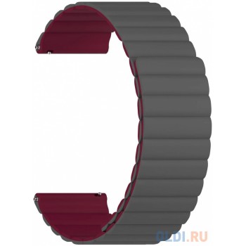 Универсальный силиконовый ремешок для часов 22 mm LYAMBDA ACRUX DSJ-32-22-GW Grey/Wine red