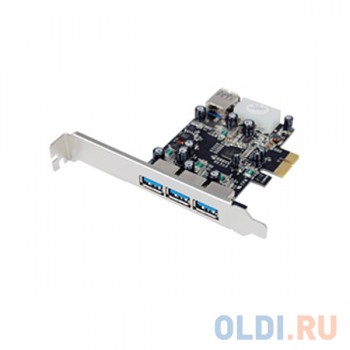 Контроллер ST-Lab U-750 PCI-E 3 ext(USB 3.0)+ 1 int (USB 3.0), Retail