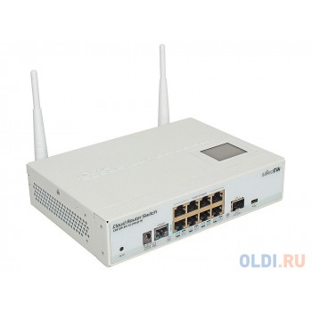 Коммутатор MikroTik CRS109-8G-1S-2HnD-IN Cloud Router Switch with Atheros AR9344 CPU, 128MB RAM, 8xGigabit LAN, 1xSFP, 2.4Ghz 802.11b/g/n wireless, R