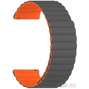 Универсальный силиконовый ремешок для часов 22 mm LYAMBDA ACRUX DSJ-32-22-GO Grey/Orange