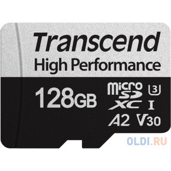 Флеш-накопитель Transcend Карта памяти Transcend 128GB UHS-I U3 A2 microSD microSD w/ adapter