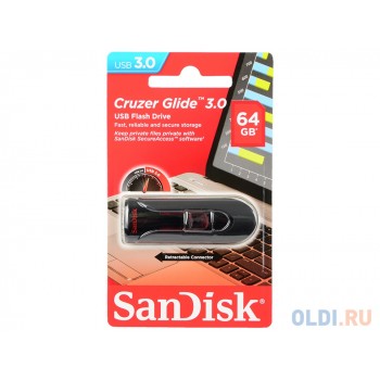 Внешний накопитель 64GB USB Drive <USB 3.0 SanDisk Cruzer Glide 3.0 (SDCZ600-064G-G35)