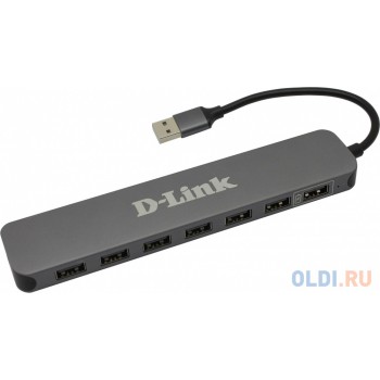 Концентратор USB 2.0 D-Link DUB-H7 7 x USB 2.0 черный серебристый