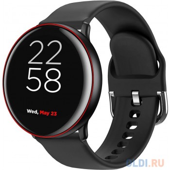 Умные часы Smart watch, 1.22inches IPS full touch screen, aluminium+plastic body,IP68 waterproof, multi-sport mode with swimming mode, compatibility with iOS and android,black-red body with extra black leather belt, Host: 41.5x11.6mm, Strap: 240x20mm, 20.