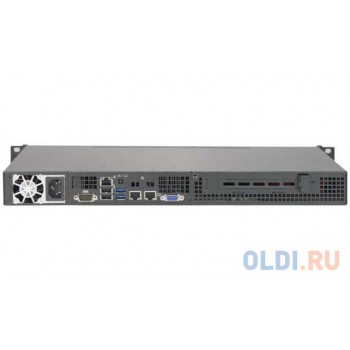 Серверная платформа Supermicro SYS-5019S-M, 1U, NO (CPU E3-1200v5/6, Memory, HDD(upto4x3.5)), SATA-III (RAID 0-5), 2x1GbE, M.2, 350W Fixed