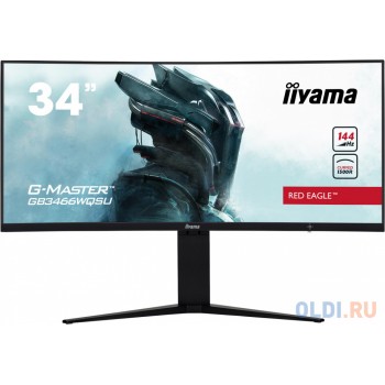 Монитор 34" iiYama G-MASTER GB3466WQSU-B1 черный VA 3440x1440 400 cd/m^2 1 ms HDMI DisplayPort USB Аудио