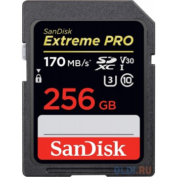 Флеш-накопитель Sandisk Карта памяти Sandisk Extreme Pro SDXC Card 256GB - 170MB/s V30 UHS-I U3 SDSDXXY-256G-GN4IN