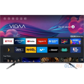 Телевизор QLED Hisense 55" 55E76GQ черный Ultra HD 60Hz DVB-T DVB-T2 DVB-C DVB-S DVB-S2 USB WiFi Smart TV (RUS)