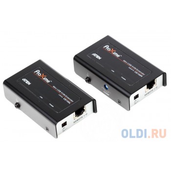 Удлинитель, SVGA+KBD+MOUSE USB ATEN, 100 метр., HD-DB15+USB A-тип/USB B-тип, Female, c KVM-шнуром USB, Б.П. 220> 5V, (макс.разрешение 1920х1200 60Hz (30m);1280х1024 60Hz (100m);DDC2B) (CE100-A7-G)