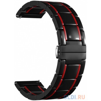 Универсальный керамический ремешок для часов 20 mm LYAMBDA LIBERTAS DSG-09-20-BR Black/Red