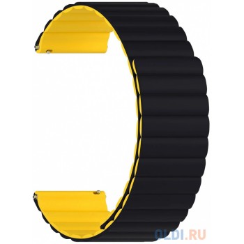 Универсальный силиконовый ремешок для часов 22 mm LYAMBDA ACRUX DSJ-32-22-BY Black/Yellow