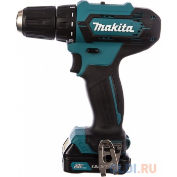 Makita DF333DWYE Дрель ак,{12В,2х1.5Ач Li-ion(слайдер),БЗП-10мм,0-4501700обм,3014Нм,1.1кг,чем,подсв}