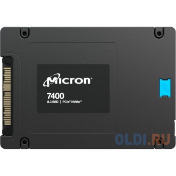 Micron 7400 PRO, 1920GB, SSD, U.3, NVMe, PCIe 4.0 x4, 3D TLC, R/W 6500/2200MB/s, IOPs 430 000/95 000, 3500TBW, DWPD 1 (5 лет)