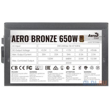 Блок питания Aerocool AERO BRONZE 650 650 Вт