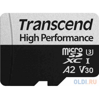 Карта памяти microSDXC Transcend 330S, 256 Гб, UHS-I Class U3 V30 A2, с адаптером