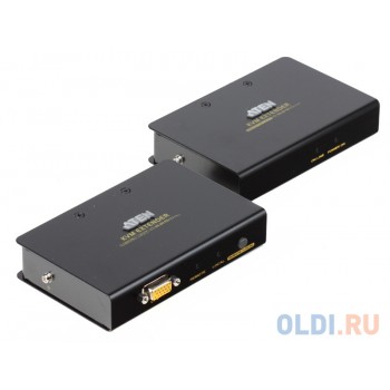 Удлинитель, SVGA+KBD+MOUSE PS2 ATEN, 150 метр., HD-DB15+2x6MINIDIN, Female, с KVM-шнуром, Б.П. 220> 5V, (100MHz;макс.разрешение 1280х1024;DDC2B;защита от перенапряжения;локальный модуль без Б.П.) (CE250A-A7-G)