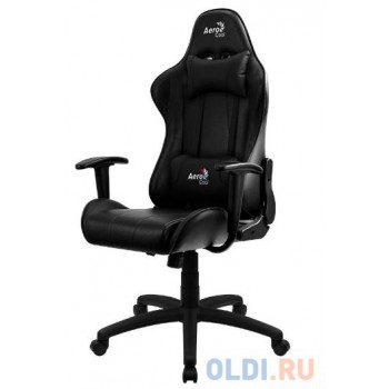 Игровое кресло Aerocool AC100 AIR All Black , черное, до 150 кг, ШxДxВ : 69x70x121-131см, газлифт класс 3 до 100 мм, механизм "Бабочка"
