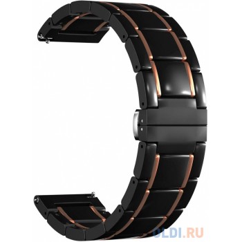 Универсальный керамический ремешок для часов 20 mm LYAMBDA LIBERTAS DSG-09-20-BG Black/Rose Gold