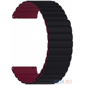 Универсальный силиконовый ремешок для часов 22 mm LYAMBDA ACRUX DSJ-32-22-BW Black/Wine red