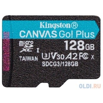 Флеш карта microSDXC 128Gb Kingston, UHS-II Class U3 V30 A2, чтение: 170Мб/с, запись: 90Мб/с, без адаптера <SDCG3/128GBSP>