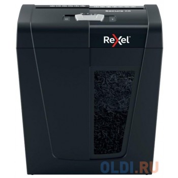 Шредер Rexel SECURE X8 EU черный (секр.P-4)/фрагменты/8лист./14лтр./скрепки/скобы