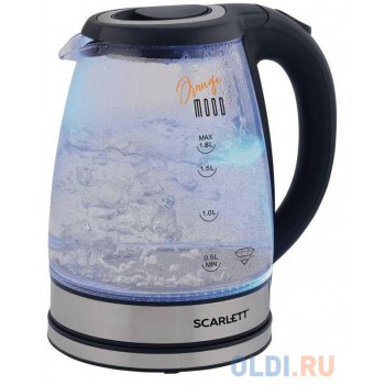 Чайник электрический Scarlett SC-EK27G36 1.8л. 1800Вт черный (корпус: стекло)