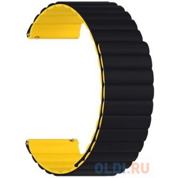 Универсальный силиконовый ремешок для часов 20 mm LYAMBDA ACRUX DSJ-32-20-BY Black/Yellow