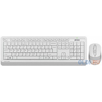 A-4Tech Клавиатура + мышь A4 Fstyler FG1010 WHITE клав:белый/серый мышь:белый/серый USB беспроводная [1147575]