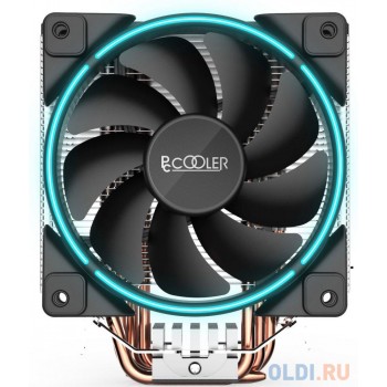 Кулер PCCooler GI-X5B S775/115X/AM2/AM3/AM4 (24 шт/кор, TDP 160W, вент-р 120мм с PWM, Blue LED FAN, 5 тепловых трубок 6мм, 1000-1800RPM, 26.5dBa)