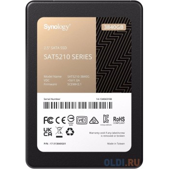 SSD жесткий диск SATA2.5" 3.84TB 6GB/S SAT5210-3840G SYNOLOGY