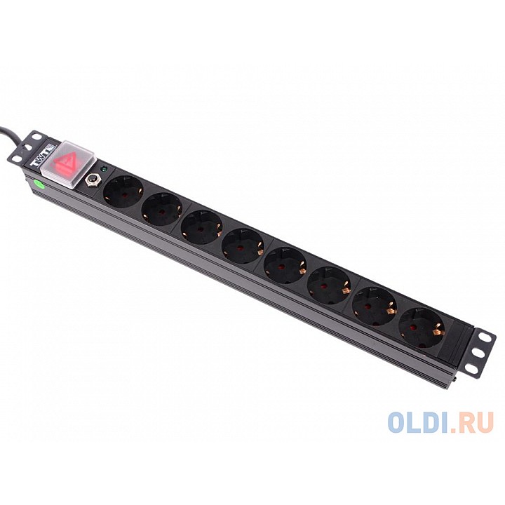 Блок розеток Lanmaster TWT-PDU19-16A8P-1.8 8 розеток 1.8 м черный