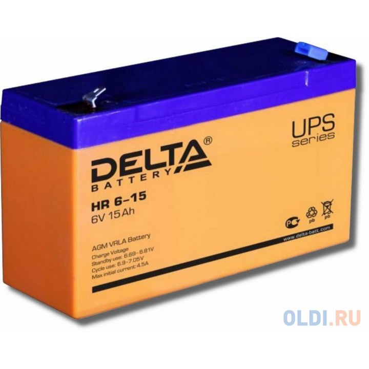 Delta HR 6-15 (15 Ач, 6 В) свинцово- кислотный аккумулятор