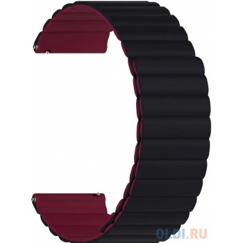 Универсальный силиконовый ремешок для часов 20 mm LYAMBDA ACRUX DSJ-32-20-BW Black/Wine red