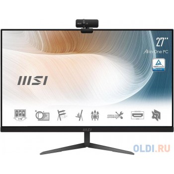 Моноблок MSI Modern AM271P 11M-495XRU 27" Full HD i5 1135G7 (2.4) 8Gb SSD512Gb noOS 120W клавиатура мышь черный 1920x1080